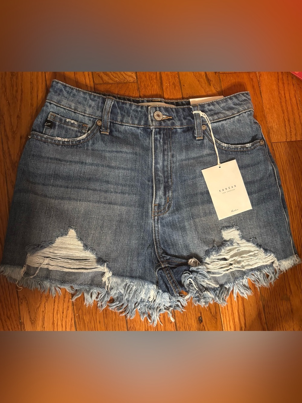 KanCan High Rise Distressed Shorts